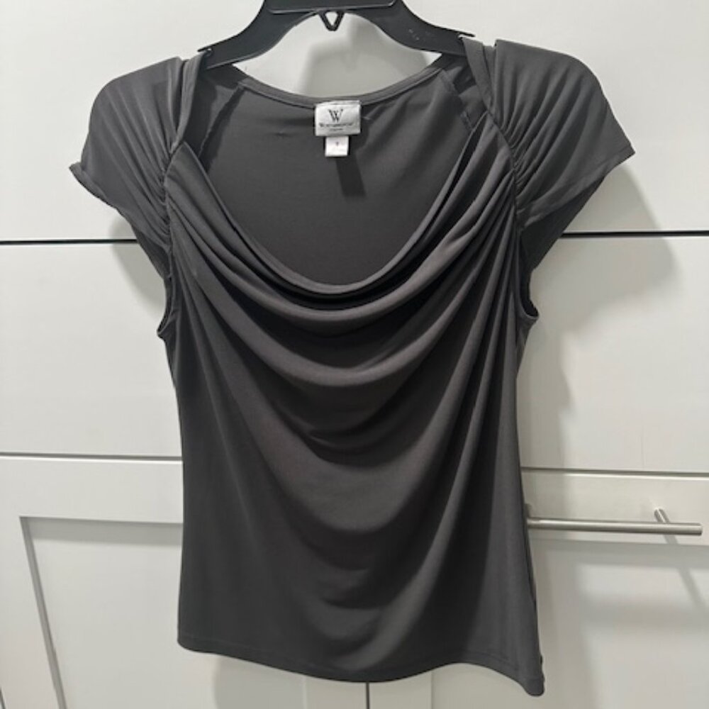 Worthington Gray Blouse Women S